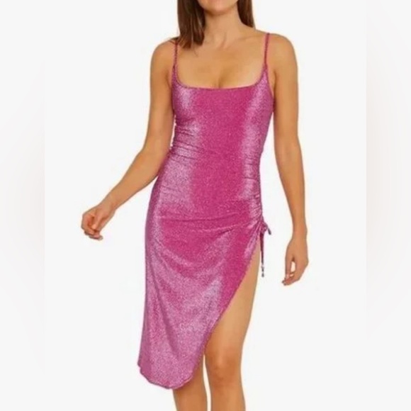Trina Turk Dresses & Skirts - Trina Turk Sparkly Pink Dress with built in padded bodysuit NWT Size Small